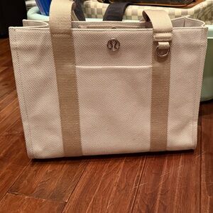 lululemon athletica Cream and Tan Satchel